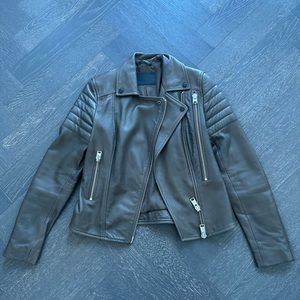All saints army green leather jacket